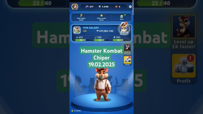 Hamster Daily Chiper Today !!19.02.2025 #cryptotab #gaming #cryptonews #cryptomining #hamsterchiper