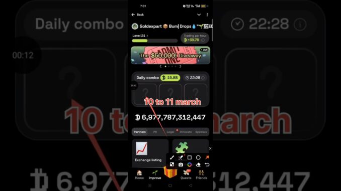 dropee mining Daley combo card answer.