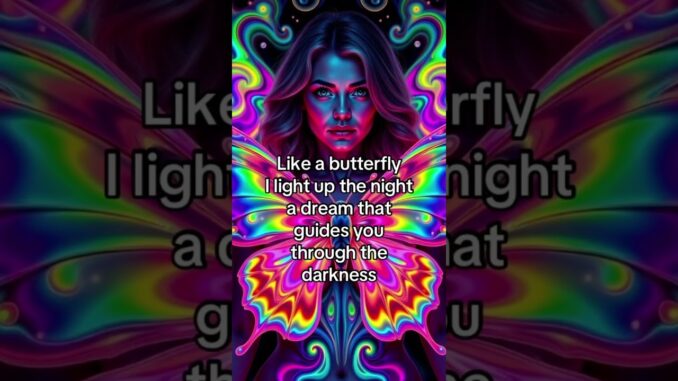 Like a butterfly, I light up the night, a dream that guides you through the darkness.
